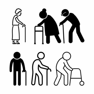 老人黑白图标