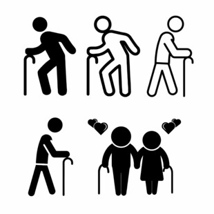 老人黑白图标