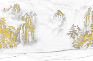 新中式 山水画 背景墙