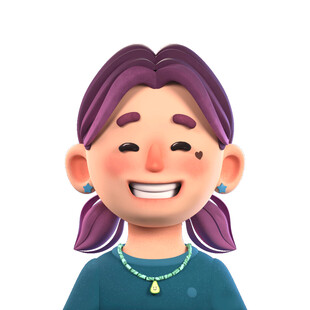 扎双马尾的开心女孩