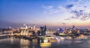 璀璨都市夜景江景风光