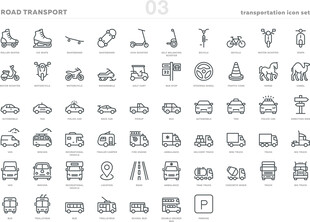 多样交通简约图标