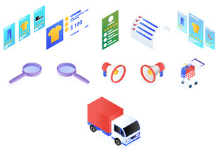 物流数据可视化元素 