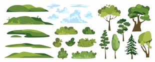 绿色树木植物素材图案