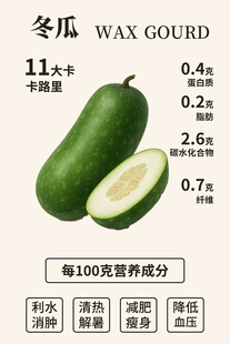 冬瓜营养成分展示图