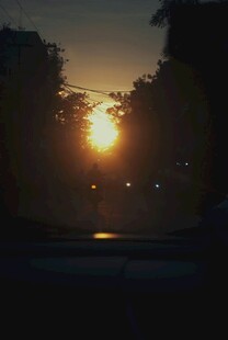 夕阳下的街道美景