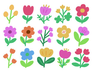 多彩手绘花卉图案集合