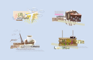复古风建筑插画设计素材