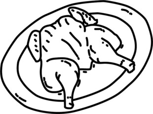 盘中烤鸡简笔画