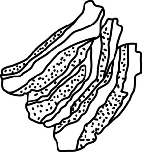 手绘切片培根