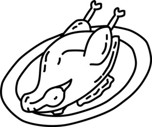 盘中烤鸡