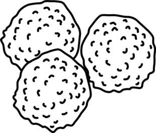 三颗圆形物体简笔画