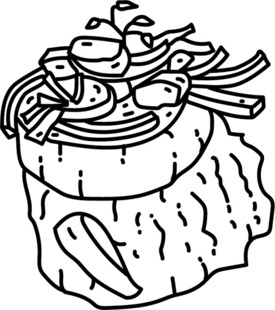卡通风格寿司插画