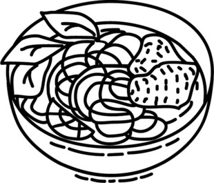 手绘风格的一碗美味面条