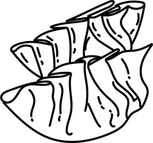 手绘饺子简笔画