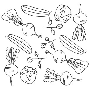 手绘蔬菜简笔画集合