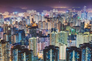 繁华都市夜景俯瞰