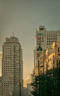 城市高楼与绿植景观