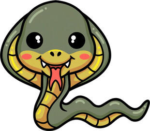 可爱卡通眼镜蛇形象