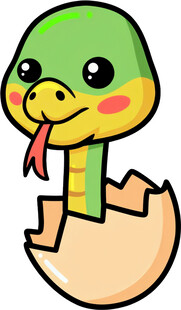 破壳而出的可爱小绿蛇