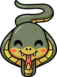 可爱卡通眼镜蛇形象