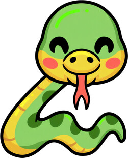 可爱卡通小蛇吐信子