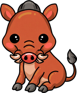 可爱小野猪卡通形象