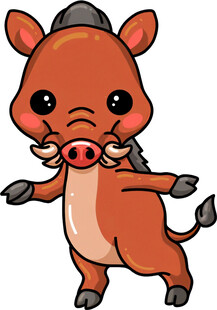 可爱小野猪欢快起舞