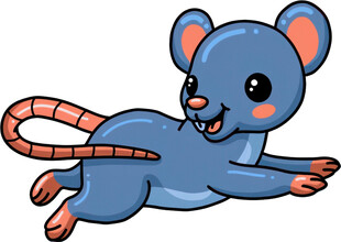 蓝色小老鼠快乐奔跑