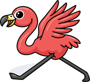 奔跑的粉红色火烈鸟卡通形象