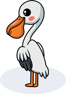 可爱卡通鹈鹕形象