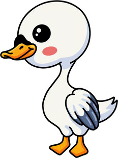 可爱卡通白鸭子形象