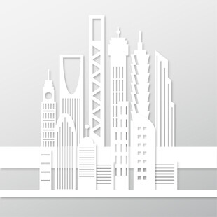 简约城市建筑剪影