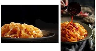 美味意大利面烹饪瞬间