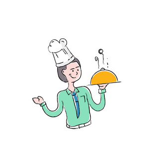 厨师端盘展示美味佳肴