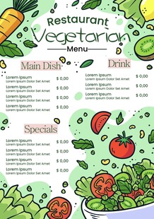素食餐厅菜单设计图