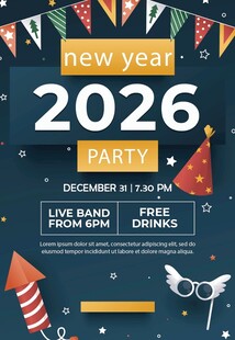2026新年派对宣传海报