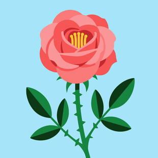 心形玫瑰插画