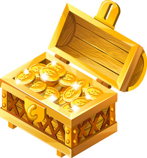 打开的金币宝箱