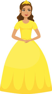 黄色公主裙女孩形象
