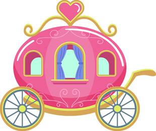 粉色梦幻爱心公主南瓜车