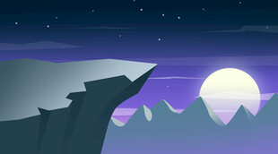 月夜悬崖美景