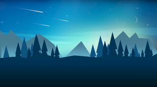 静谧山林夜空美景