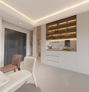 现代简约风客厅餐厅一体化