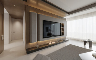 现代简约风客厅电视墙设计