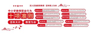 教师职业行为十项准则文化墙