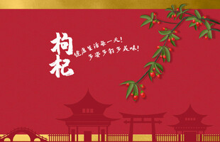 中式枸杞主题古风插画