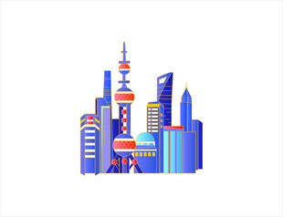 上海 东方明珠 外滩 插画