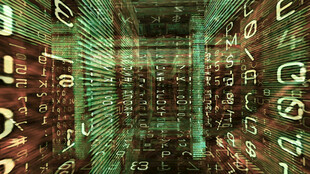 科技感数字矩阵空间画面