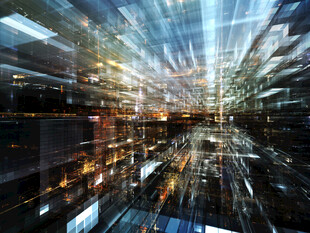 未来都市光影抽象景观